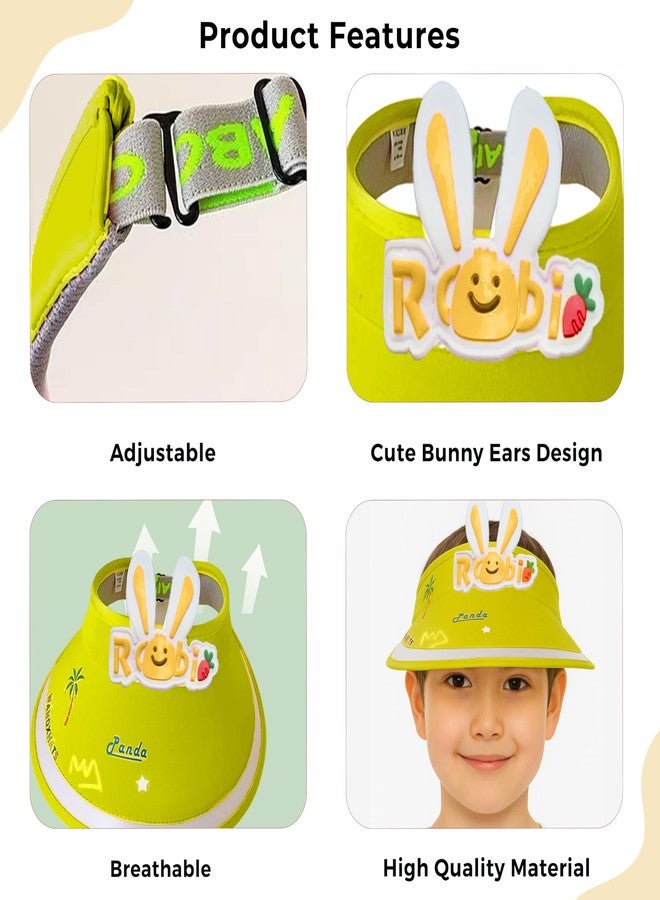 بيمبيكا قبعة قطنية للأطفال من بيمبيكا مع عمامة آمنة ومريحة للأطفال - (أرنب قوس قزح - أصفر) - Image 4