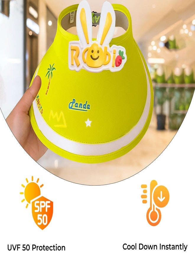 بيمبيكا قبعة قطنية للأطفال من بيمبيكا مع عمامة آمنة ومريحة للأطفال - (أرنب قوس قزح - أصفر) - Image 5