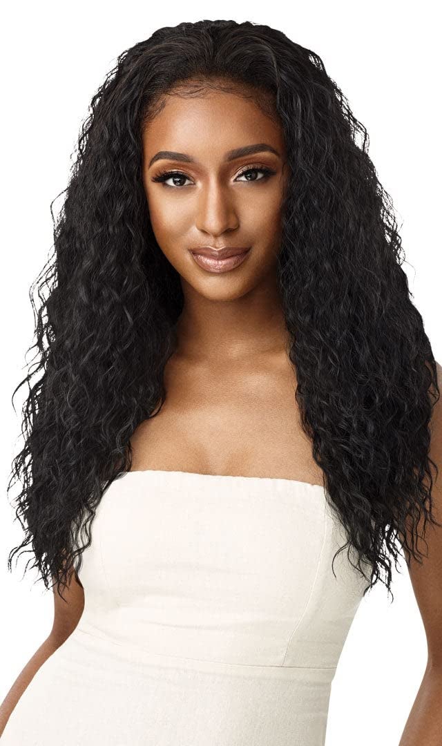 Outre Quick Weave Wet Wavy Style Synthetic Half Wig BEACH CURL 24 1B