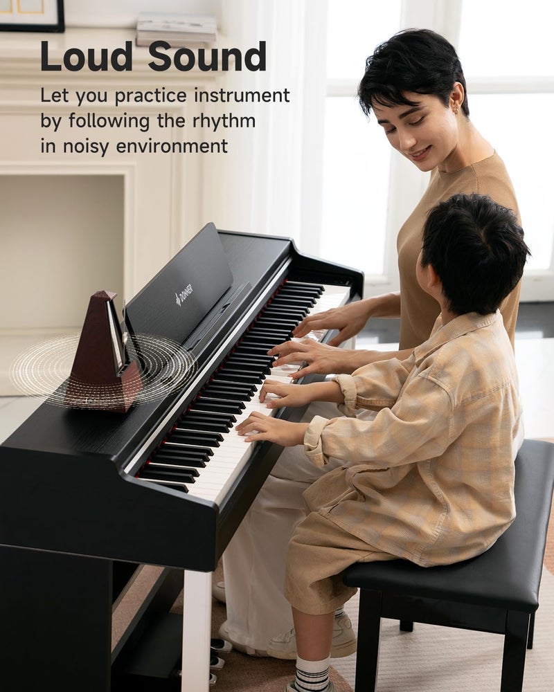 Donner مترونوم ميكانيكي دونر للبيانو والجيتار والدرامز والكمان والسكسفون للموسيقيين، تتبع الإيقاع والسرعة، صوت عالٍ، حركة فولاذية، DPM-1 أحمر - Image 4