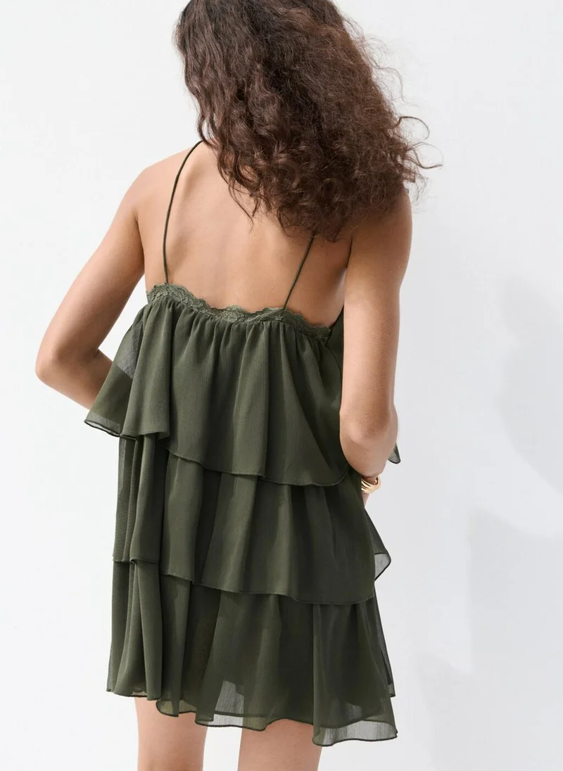 MANGO Short ruffled dress