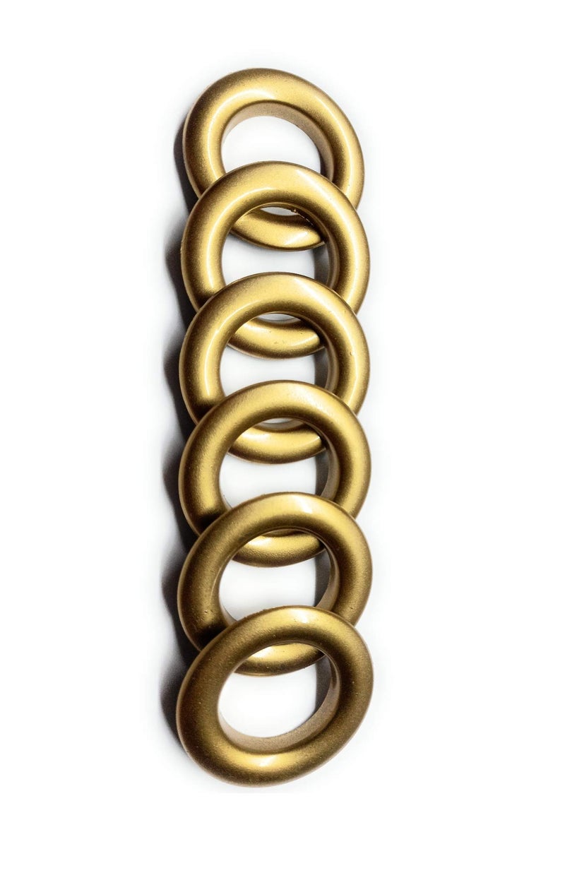 FAPBADRI Curtain Eyelet Rings with Flexi Lock, Suitable for Any 1 inch Curtain Rod - Colour Gold - 50 Pieces - Image 2