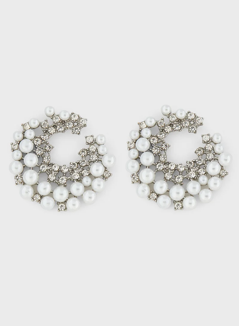 Ella Limited Edition Pearl Diamante Stud Earrings