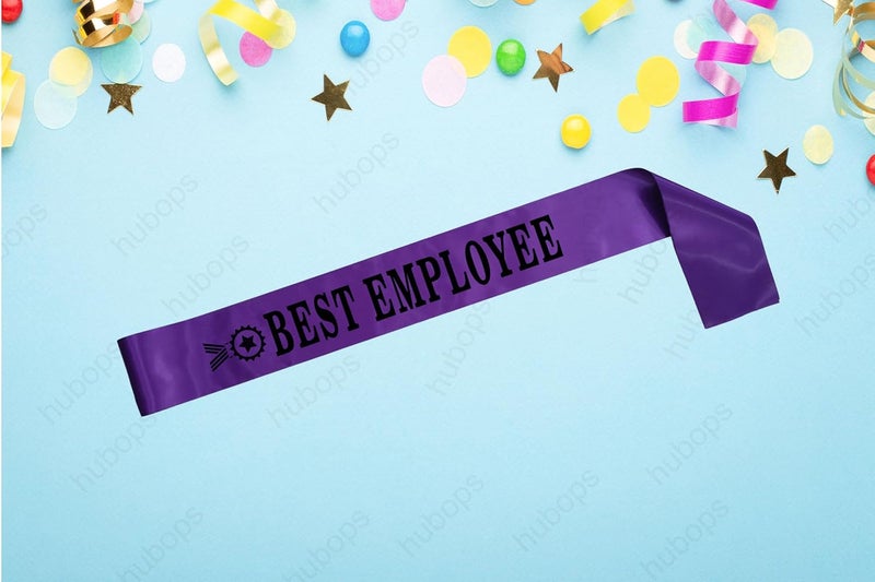 Hubops Best employee sash purple for Employee recognition/award/Employee of the month/Employee achievement/Outstanding employee/Employee appreciation gift/Office Party & Corporate Events (purple) - Image 2