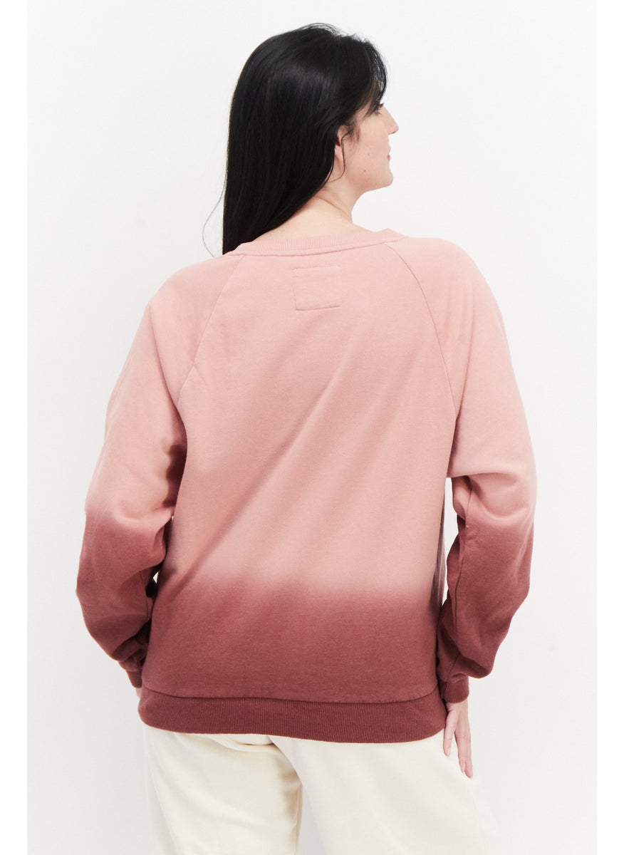 Marc New York Women Crew Neck Long Sleeve Ombre Sweatshirt, Pink  - Image 2