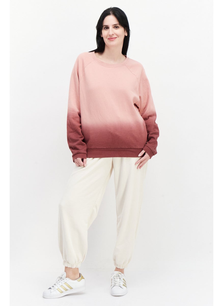Marc New York Women Crew Neck Long Sleeve Ombre Sweatshirt, Pink  - Image 4