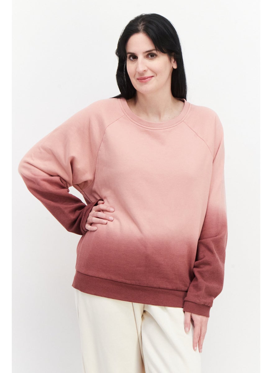 Marc New York Women Crew Neck Long Sleeve Ombre Sweatshirt, Pink  - Image 1