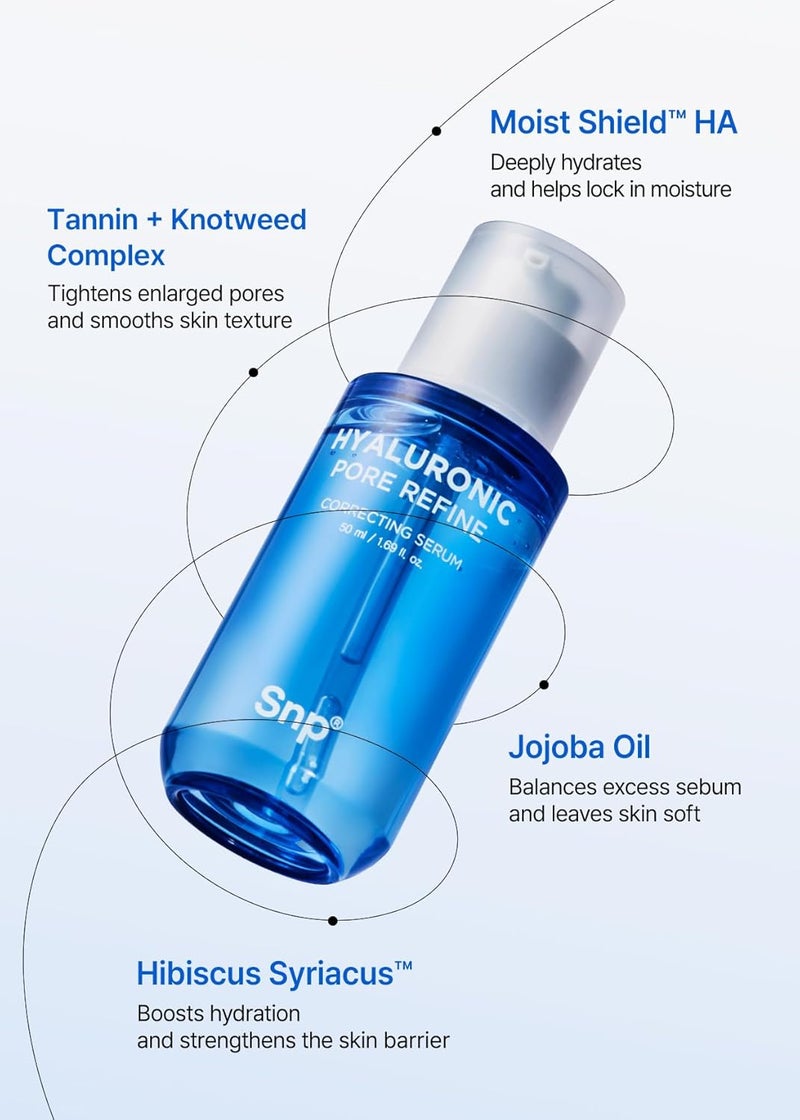 Snp Real Deep Hyaluronic Acid Serum Face Care Moisture Lock Shield Tech Hyaluronic Acid Hibiscus Syriacus Tannin Pore Tightening Tech Hyaluronic Face Serum Acido Hialuronico 169 Fl Oz - Image 4