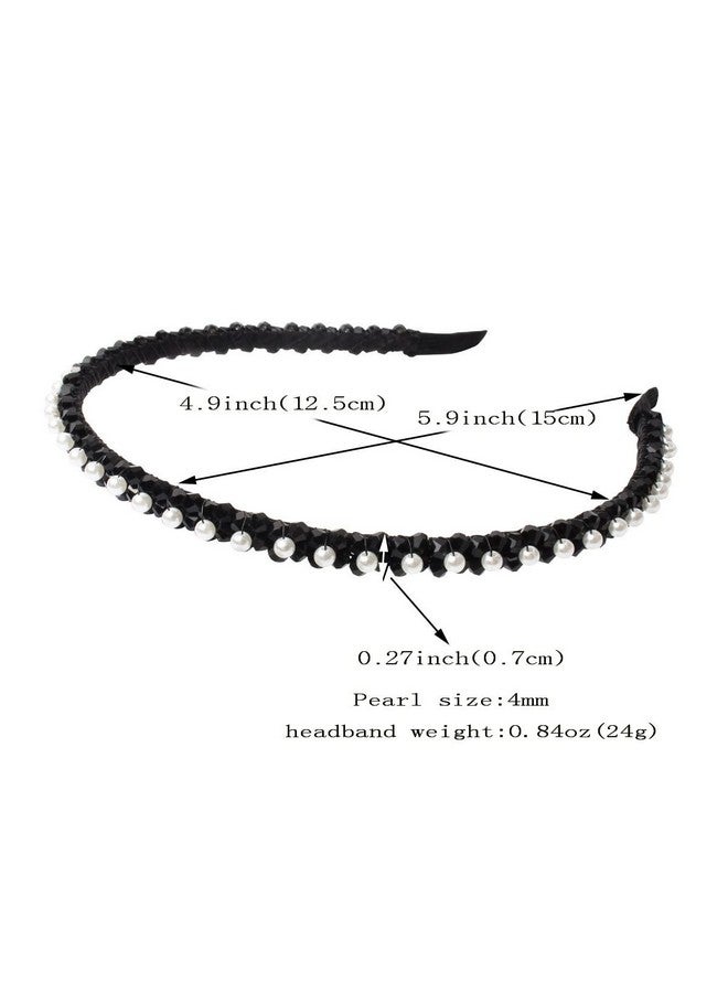Cuizhiyu 4 Pk Crystal Rhinestone Headbands For Women Girls Double Rows Sparkly Beaded Hair Hoops Clear Weave Narrow Hair Bands Hair Accessories (Color C)  - Image 5