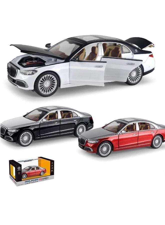 بيبي Baybee Diecast Metal 1:22 Mercedes-Benz Zinc Alloy Metal Die-cast Car التراجع لعبة سيارة مع أبواب قابلة للفتح وهدايا عيد ميلاد موسيقى خفيفة للأولاد بعمر 3 سنوات فما فوق (أبيض)