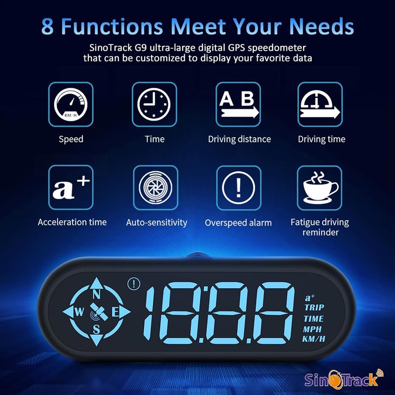 SinoTrack Digital GPS Speedometer with Heads-Up Display and Over Speed Alarm - Image 2