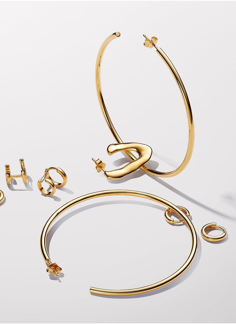 PANDORA 14K Gold Plated Hoop Earrings  - Image 2