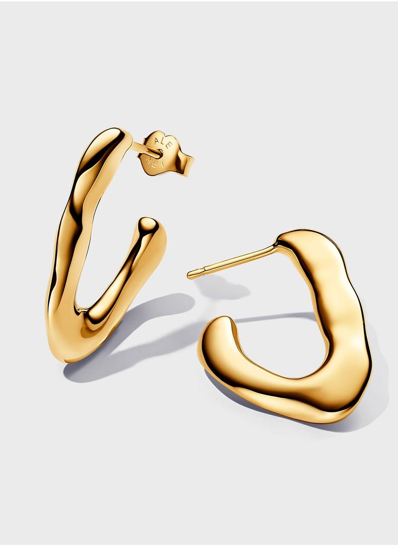 PANDORA 14K Gold Plated Hoop Earrings  - Image 1