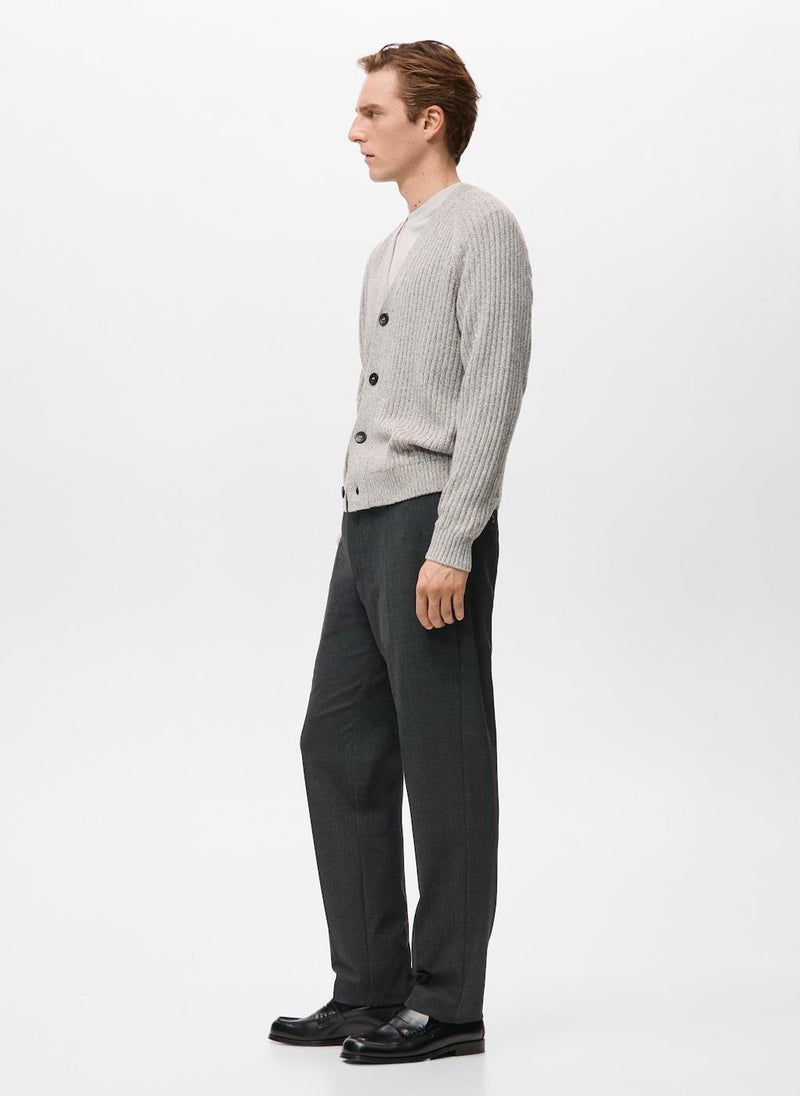 Mango Man Regular-fit pleated trousers - Image 3
