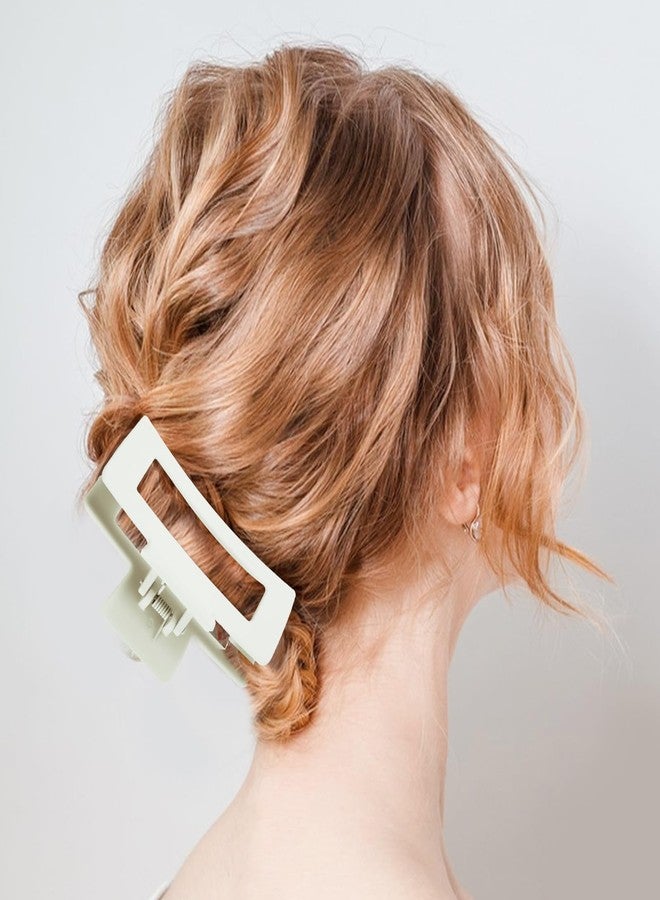 ولهيف مشابك شعر مستطيلة الشكل من WLLHYF مقاس 3.5 بوصة، مشابك شعر سوداء غير لامعة مانعة للانزلاق، مشابك شعر مربعة الشكل من التسعينيات، إكسسوارات شعر قوية التثبيت للشعر الكثيف والخفيف والمجعد، للفتيات المراهقات والنساء (أبيض) - Image 5