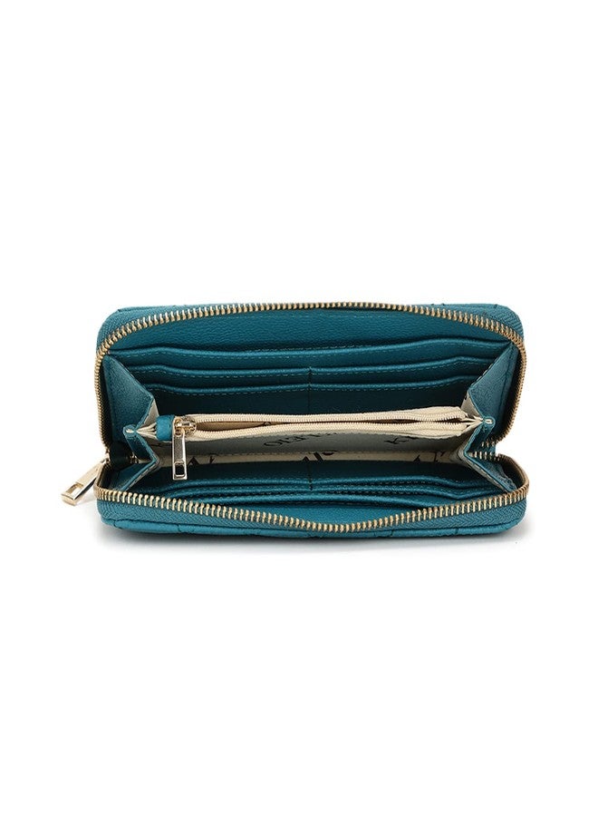 KLEIO Quilted PU Leather Bi Fold Zip Closure Multi Pockets and Slots Clutch Wallet for Women Ladies(HO5009KL-OG)(Olive Green) - Image 5