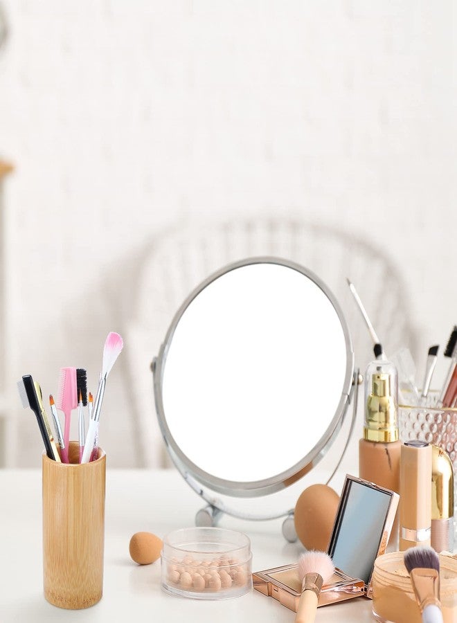 Zhehao 6 Pcs Bamboo Pen Holder Solid Wood Desk Pen Pencil Holder Stand Wooden Pencil Organizer for Desk Multi Purpose Use Cylindrical Cup Organizer for Home School Office Supplies - Image 4