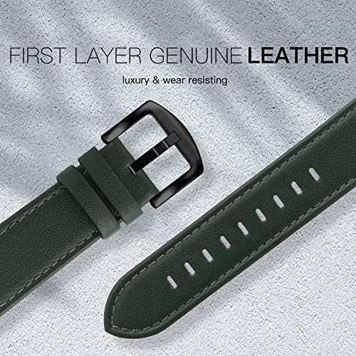 EDIMENS Leather Bands Compatible with Apple Watch 46mm 45mm 44mm 42mm(Series 1 2 3) Band Men Women, Vintage Genuine Leather Wristband Replacement Band Compatible for Apple Watch iwatch Series 10 9 8 7 6 5 4 SE2 SE - Image 3
