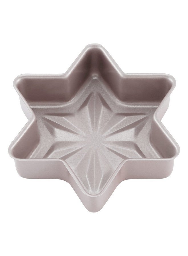 شيف ميد صينية كيك على شكل نجمة، مقاس 8 بوصة، سطح ماسي غير لاصق، خبز الكيك واللحوم للفرن والخبز الفوري (ذهبي شامبانيا) - Image 1