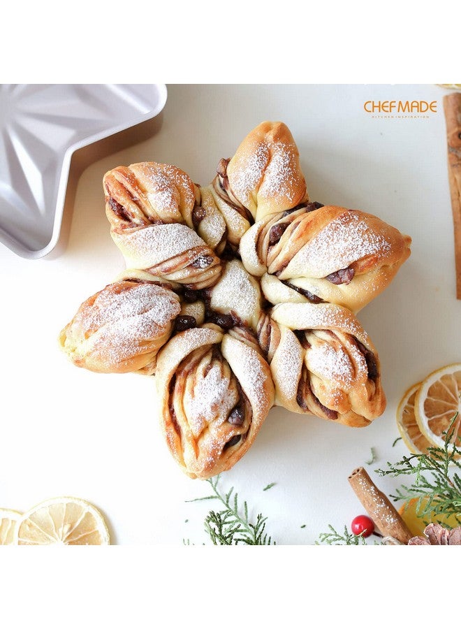 شيف ميد صينية كيك على شكل نجمة، مقاس 8 بوصة، سطح ماسي غير لاصق، خبز الكيك واللحوم للفرن والخبز الفوري (ذهبي شامبانيا) - Image 3