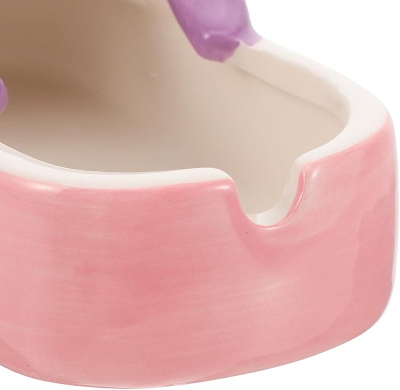 منفضة سجائر على شكل شبشب خزفي أرجواني، حامل سجائر زخرفي لغرفة المعيشة والمنزل - Image 3