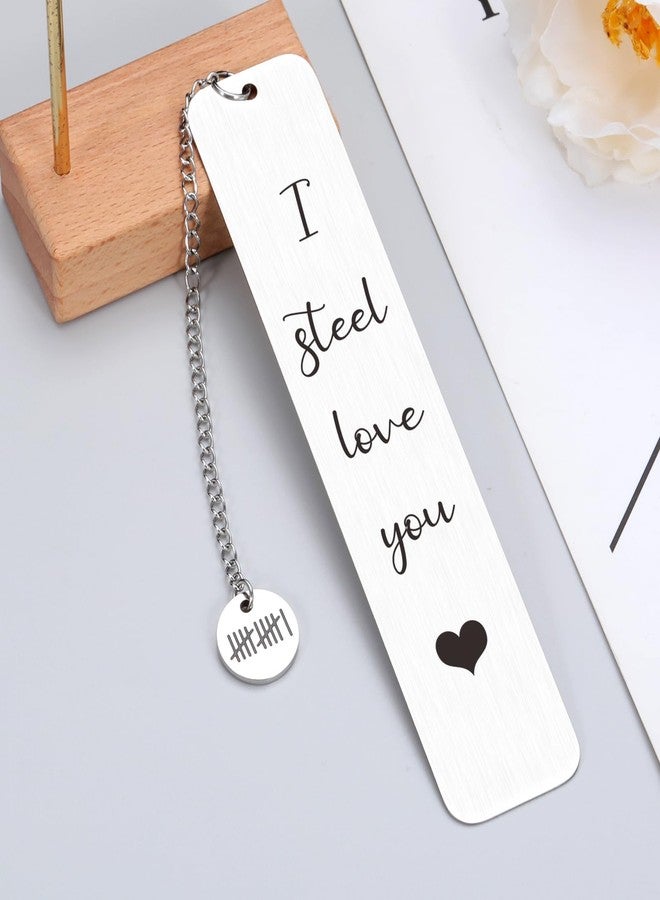 Perleddom 11 Year Steel Anniversary Bookmark Gifts for Her National Boyfriend Day Gifts Birthday Gift for Her Him Steel Anniversary GIF for Husband Wife Christmas Stocking Stuffers for Women Men Girlfriend - Image 3