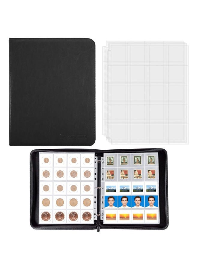 BYSTER Coin Collection Book, 30 Pack 600 Pockets Coin Sleeves, Coin Collection Holder Album, Coin Collection Organizer Storage Box Case (Coin Flips Not Included), Black - Image 1