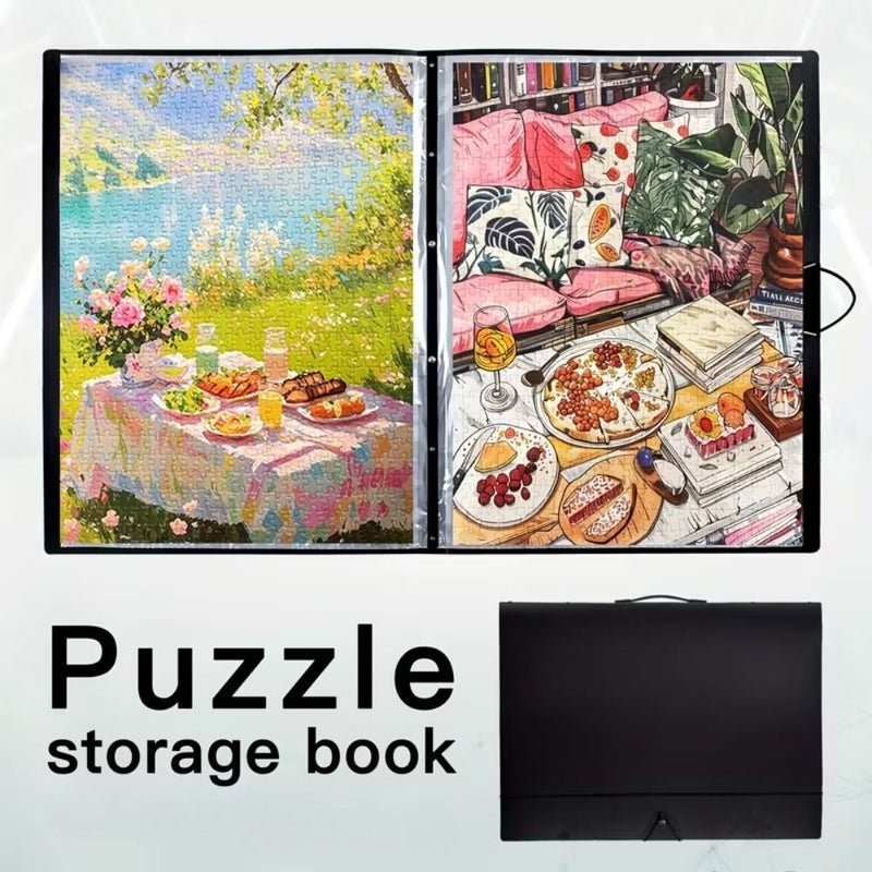 Black Large Capacity Puzzle Storage Folder for Puzzle Enthusiasts Organizing Accessories - Image 3