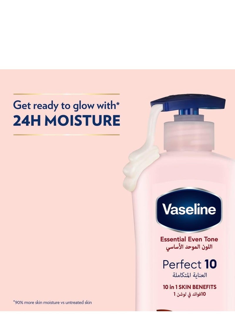 فازلين لوشن فازلين للجسم بيرفكت 10، مع مقشرات AHA لمكافحة الشيخوخة والتبييض، 400 مل - Image 2