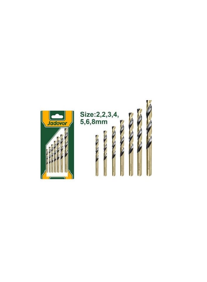 Jadever 7-piece blacksmith's drill bit set, 2:8 mm, JADEVER
