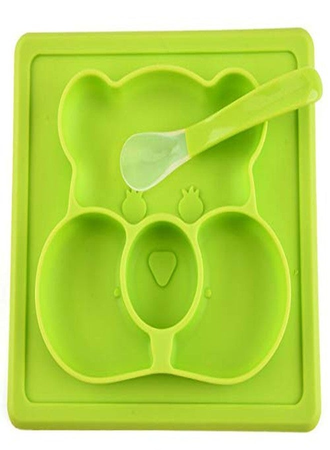 NILKANTH Nil KANTH - Placemat Silicone Feeding Plate for Toddlers, Easily Wipe Clean (Green) - Image 1