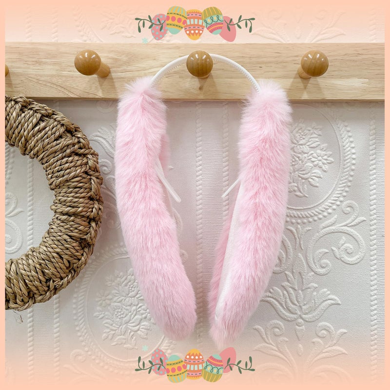 HPMAISON Bunny Ears Headbands for Women Cute Rabbit Ears Easter Hairband Black Big-Eared Rabbit Plush Cosplay Costume Furry Headband Party Accessories Halloween Christmas Theme Masquerade Party Favors - Image 3