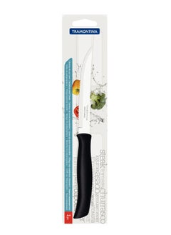 TRAMONTINA Since 1911,Made in Brazil- Athus 5 Inches Steak Knife with Stainless Steel Blade and Black Polypropylene Handle  - Image 2