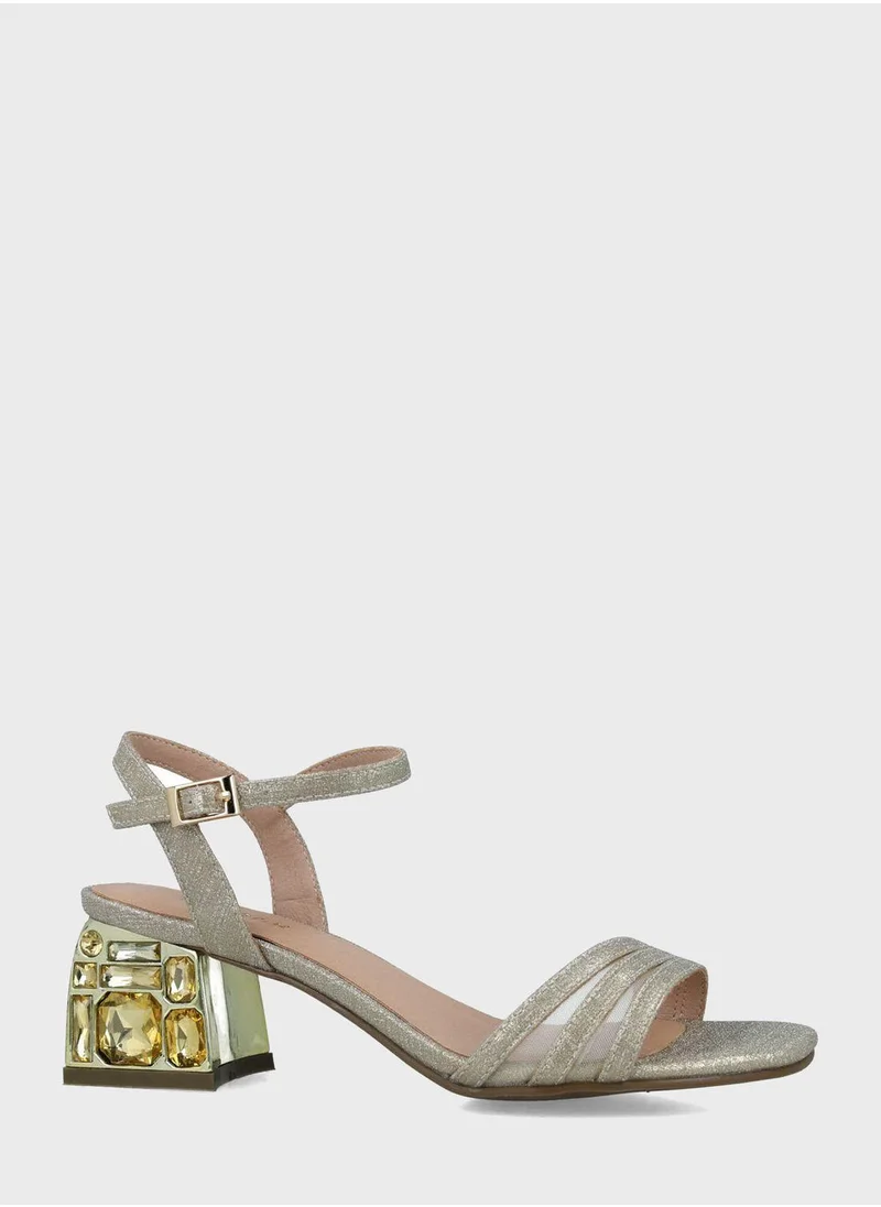 MENBUR Ankle Strap Heel Sandals