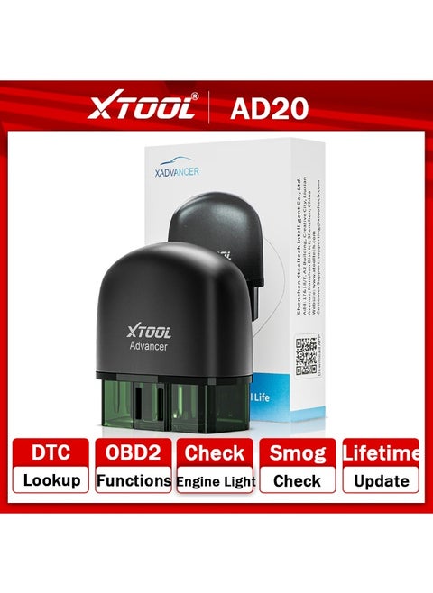 XTOOL Advancer AD20 Car OBD2 Scanner Code Reader Diagnostic Tool for iPhone Android Check Engine Light Smog Check Full OBD2 Test