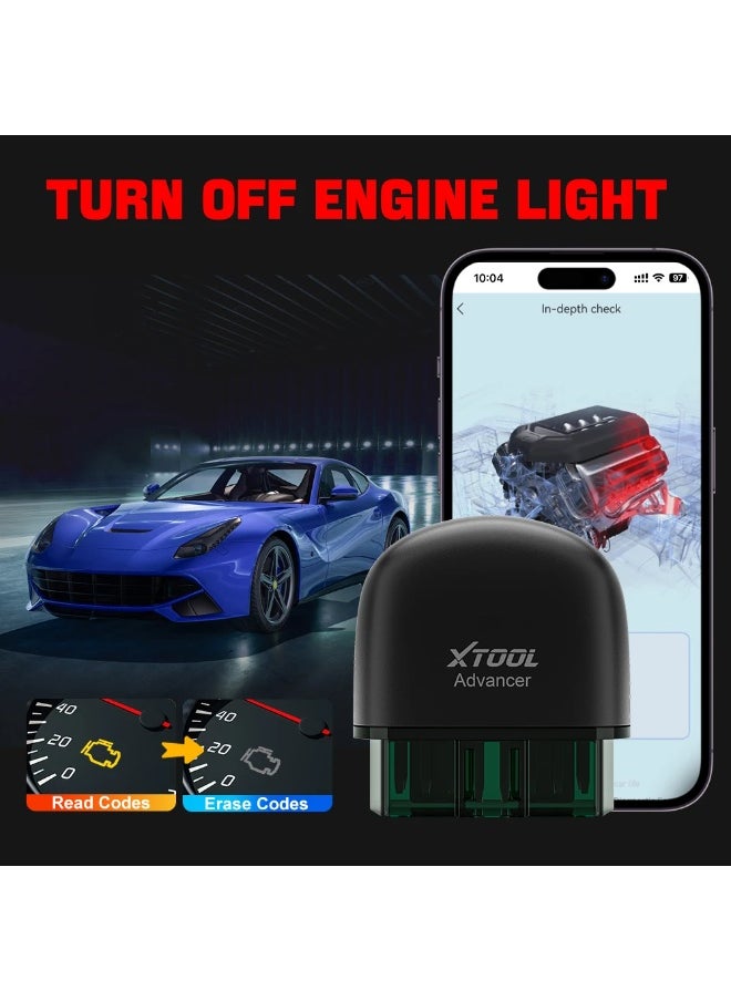 XTOOL XTOOL Advancer AD20 Car OBD2 Scanner Code Reader Diagnostic Tool for iPhone Android Check Engine Light Smog Check Full OBD2 Test  - Image 5