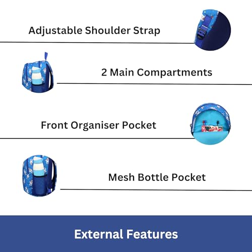 HYDER Kids 20L Zippy Astronaut Backpack Best Stylish Waterproof Lightweight Casual/Picnic/Tuition/School Bag for Children Boys And Girls (Royal Blue) - Image 3
