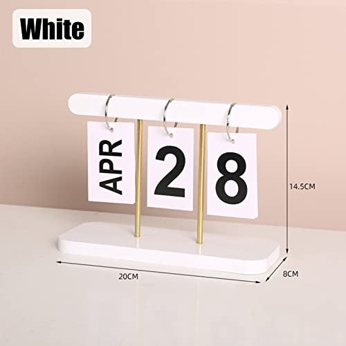 SUPTEC Perpetual Daily Flip Calendar for Desk Reusable Office Desktop Decor Home Accessories Photography Props White TZLcalendar - Image 3