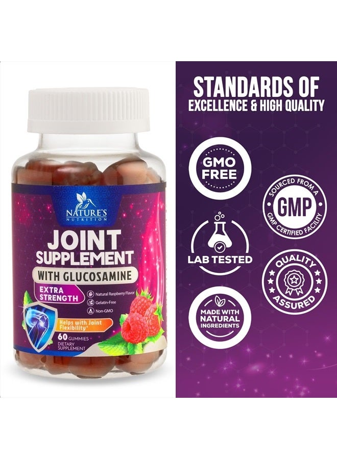 Nature's Nutrition Nature's Joint Support Glucosamine Gummies Plus Vitamin E - Joint Support Supplement for Occasional Discomfort for Back, Knees & Hands - Joint Health & Flexibility Supplement - 60 Gummies  - Image 4