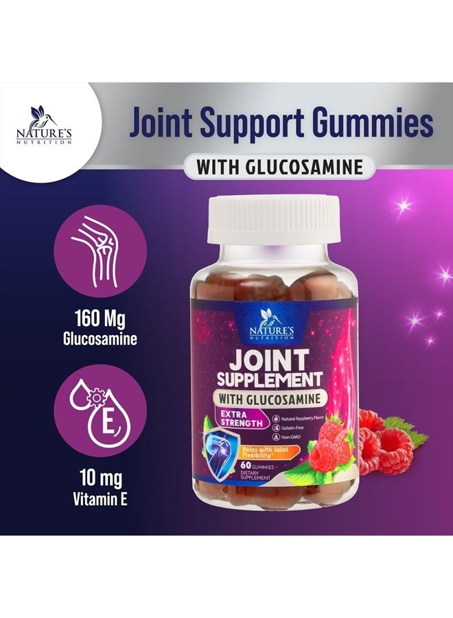 Nature's Nutrition Nature's Joint Support Glucosamine Gummies Plus Vitamin E - Joint Support Supplement for Occasional Discomfort for Back, Knees & Hands - Joint Health & Flexibility Supplement - 60 Gummies  - Image 3
