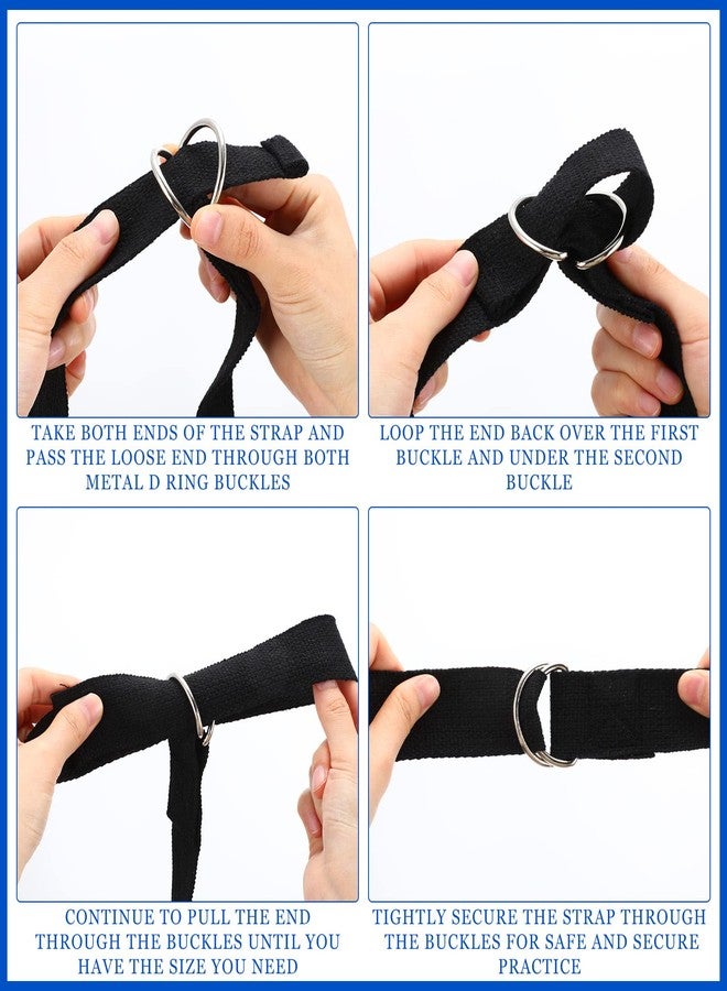Yilloog 6 Pcs Yoga Strap for Stretching 8 Ft Yoga Exercise Adjustable Straps Bands with Safe Adjustable D Ring Buckle for Pilates Gym Workouts Fitness Improves Sitting Posture(Black) - Image 4