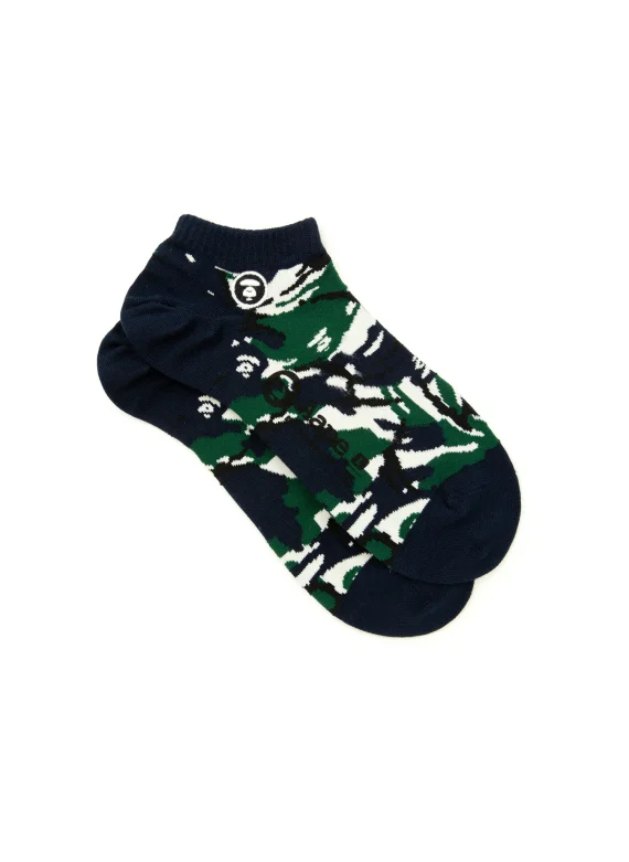 AAPE Moonface logo camo socks