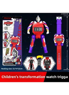 Generic Genuine Smart Ultraman Watch Q Mecha Deformation Children Boys Girls Ultraman Hero Watch Toy-Color:Ultra Mecha Watch—ultraman Triga-Specifications:Standard  - Image 1