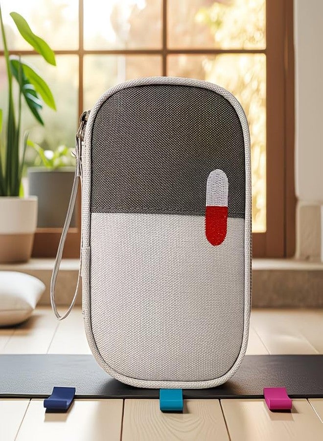 Varahry Portable Medicine Storage Bag, First Aid Kit Pouch, Multicolour, Small, for Home, Office and Travel, Pack of 1 - Image 1