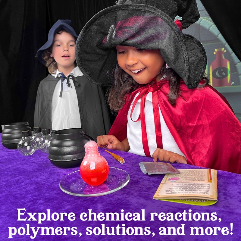 Thames & Kosmos Tasty Labs Wizard Potion Science Kit - Make 5 Magical Potions, Chemistry Experiments Safe to Drink, Includes Cauldron & Wand - Study Reactions, Polymers & More - Image 5