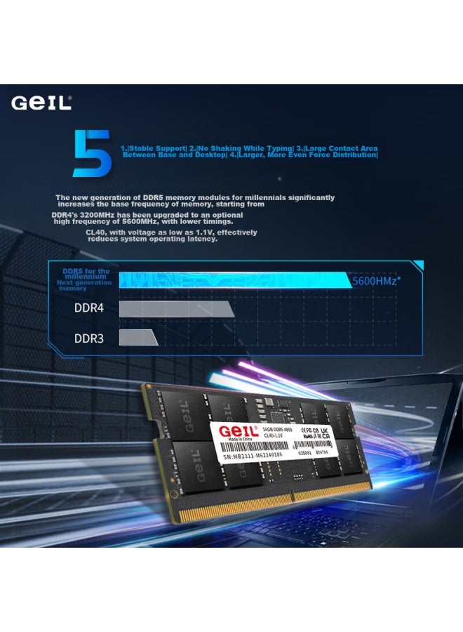 Geil 16gb Ddr5-5200 Laptop Memory Module, Millennium Series - Image 3