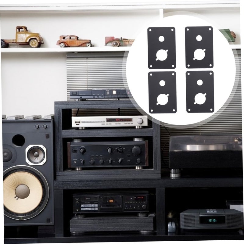 4pcs Iron Loudspeaker Back Panel Binding Post Plate Sturdy Speaker Enclosure Accessory for Home Audio Systems Compatible Speaker Models - Image 3