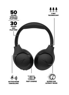 Altec Lansing Comfort Q+ ANC Bluetooth Headphones, Wireless Active Noise Canceling Headphone, 30 Hrs  Battery Life, 50 Hrs Play time, Foldable Sleek Design, Black  - Image 4