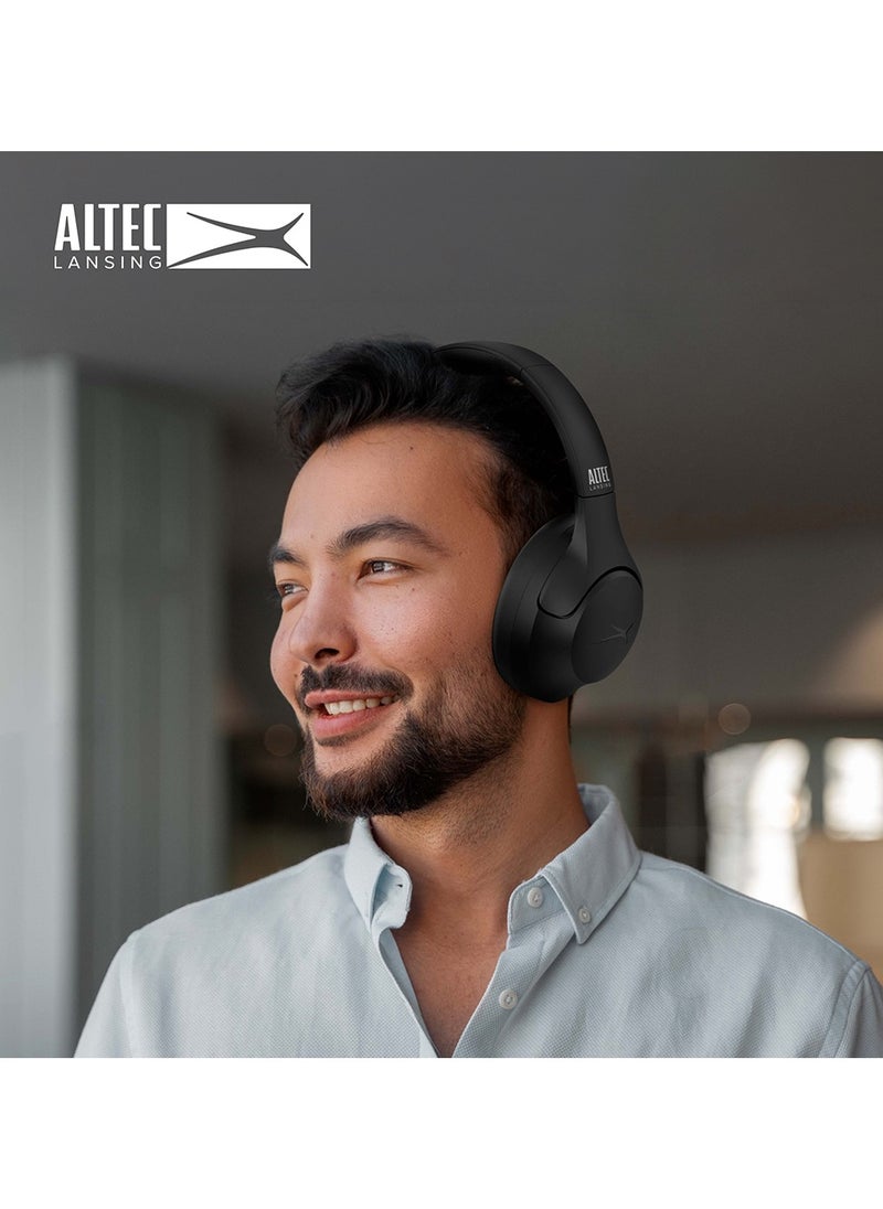 Altec Lansing Comfort Q+ ANC Bluetooth Headphones, Wireless Active Noise Canceling Headphone, 30 Hrs  Battery Life, 50 Hrs Play time, Foldable Sleek Design, Black  - Image 2