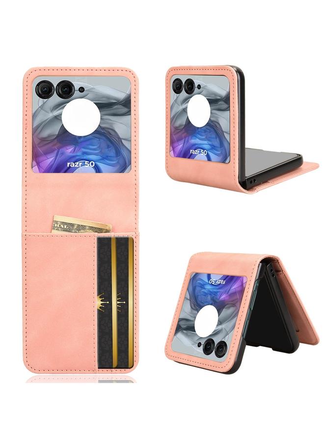 S-TOP Case For Motorola Razr 50 Skin Feel Card Slot Leather Phone Case - Image 1